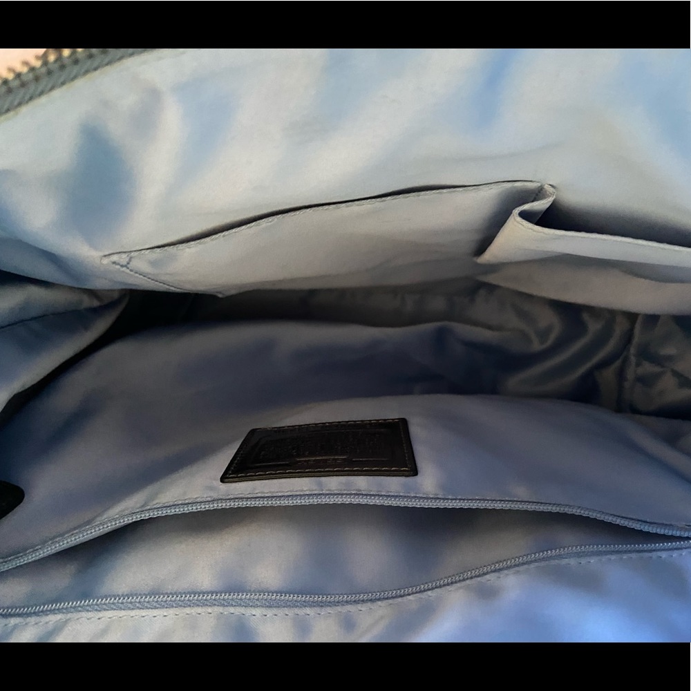 COACH - Blue Poppy Signature Logo Fabric Tote - Picture 6 of 6
